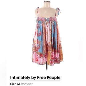 Intimately by Free People Rule the World 
Size M Romper Bright Combo